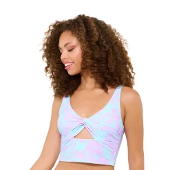 Juniors' Ninety-Nine Degrees° Twist Crop Tankini Top