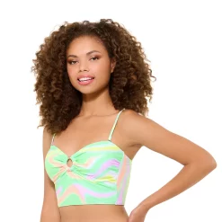 Juniors' Ninety-Nine Degrees° Ring Crop Tankini Top -Women's Pokkori Clothing 5759140 ALT2