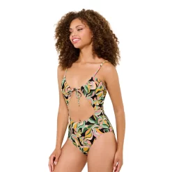 Juniors' Ninety-Nine Degrees° Tunnel Cutout One-Piece Swimsuit -Women's Pokkori Clothing 5759141 ALT2