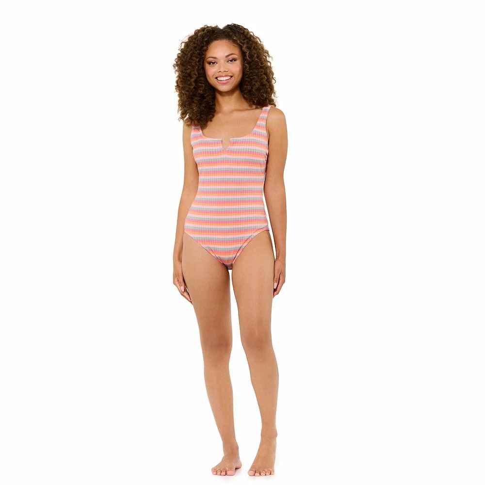 Juniors' Ninety-Nine Degrees° Notched One-Piece Swimsuit 6 Juniors' Ninety-Nine Degrees° Notched One-Piece Swimsuit - Image 4