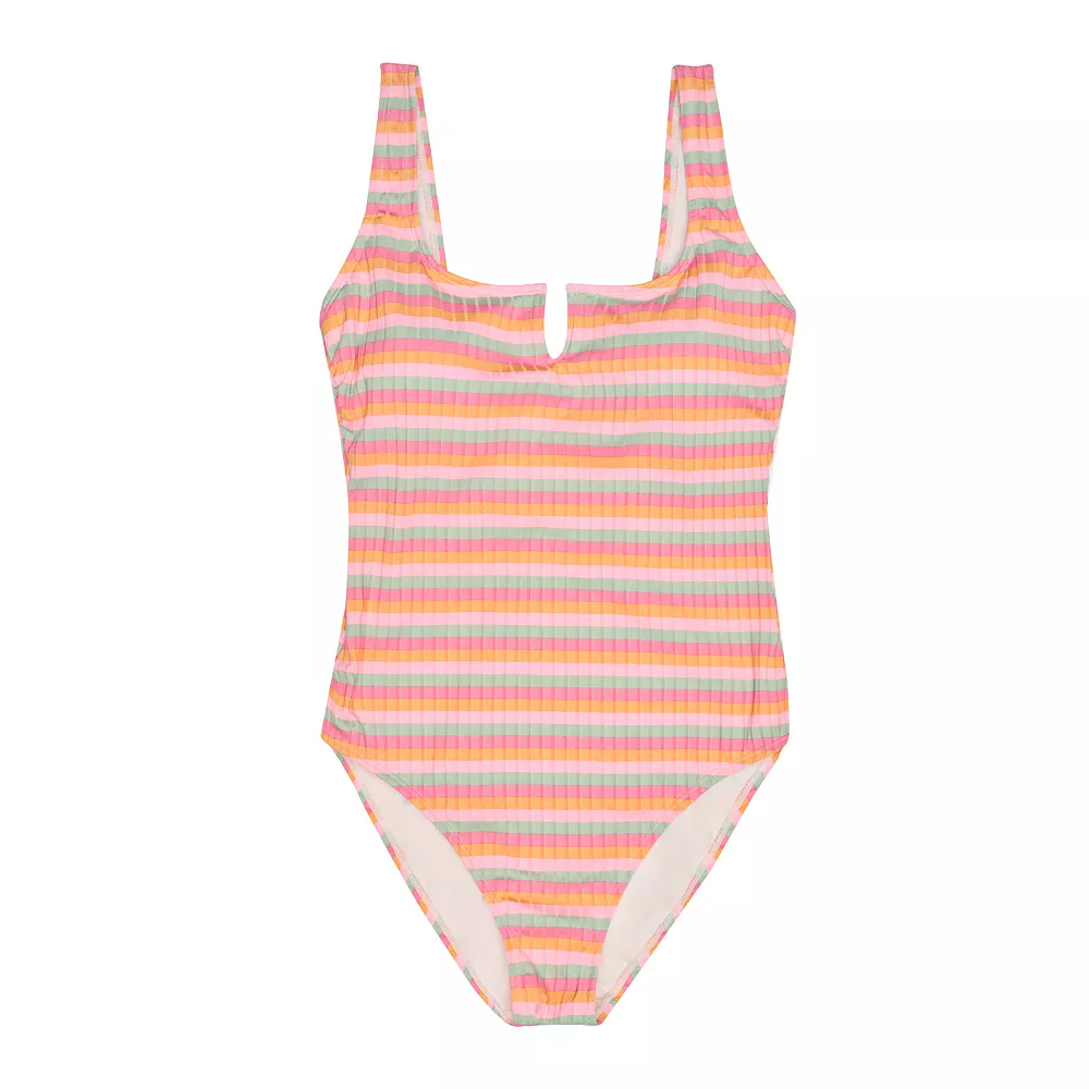 Juniors' Ninety-Nine Degrees° Notched One-Piece Swimsuit 7 Juniors' Ninety-Nine Degrees° Notched One-Piece Swimsuit - Image 5
