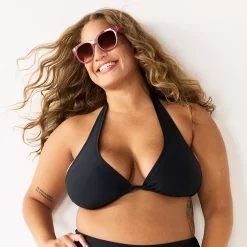 Juniors' Plus Size Ninety-Nine Degrees° Adjustable Halter Bikini Top