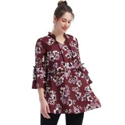 Maternity Pokkori Nursing Floral Print Blouse