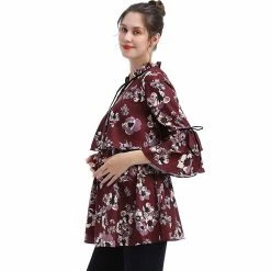 Maternity Pokkori Nursing Floral Print Blouse -Women's Pokkori Clothing 5932356 ALT2