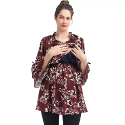 Maternity Pokkori Nursing Floral Print Blouse -Women's Pokkori Clothing 5932356 ALT3