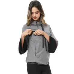 Maternity Pokkori Nursing Embroidery Active Hoodie -Women's Pokkori Clothing 5932364 ALT3