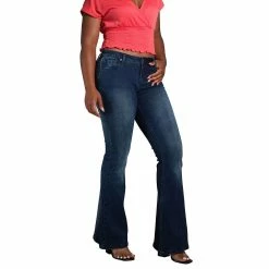 Poetic Justice Women's Mid Rise Flare Jean