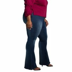 Poetic Justice Women's Plus Size Mid Rise Flare Jean -Women's Pokkori Clothing 6061340 ALT2