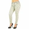 Poetic Justice Women's Curvy Fit Coated Stretch Twill Animal Print Mid Rise Skinny Jeans -Women's Pokkori Clothing 6061355