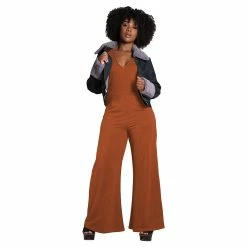 Poetic Justice Women's Sleeveless V-Neck Wide Leg Jumsuit -Women's Pokkori Clothing 6061380 ALT2