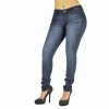 Poetic Justice Women's Curvy Fit Denim Blasted Five Pockets Midrise Skinny Jeans -Women's Pokkori Clothing 6061476