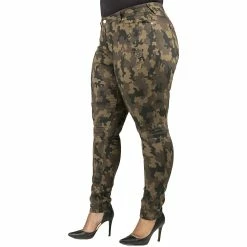 Poetic Justice Plus Size Tall Women's Curvy Fit Camo Destroyed Skinny Jeans -Women's Pokkori Clothing 6061505 ALT2
