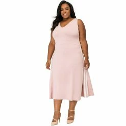 Poetic Justice Plus Size Curvy Women's Athletic Stripe A-Line Midi Dress