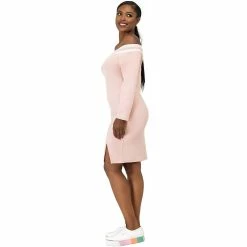 Poetic Justice Curvy Women's Atheletic Stripe Off-The-Shoulder Knee-Length Dress -Women's Pokkori Clothing 6061537 ALT2