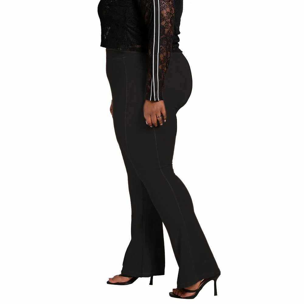 Poetic Justice Women's Plus Size High Rise Fitted Flare Pant 5 Poetic Justice Women's Plus Size High Rise Fitted Flare Pant - Image 3
