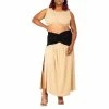 Poetic Justice Women's Plus Size V Waist A Line Side Slit Flared Maxi Skirt 1 Poetic Justice Women's Plus Size V Waist A Line Side Slit Flared Maxi Skirt -Women's Pokkori Clothing 6061589