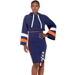 Poetic Justice Curvy Women's Flare Sleeve Cropped Drawstring Hoodie