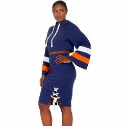 Poetic Justice Curvy Women's Flare Sleeve Cropped Drawstring Hoodie -Women's Pokkori Clothing 6061595 ALT2
