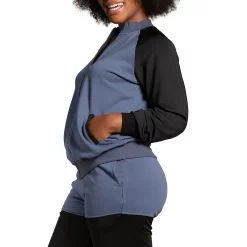 Poetic Justice Women's Zip Up Contrast Blocked Sweatshirt Jacket -Women's Pokkori Clothing 6136927 ALT2