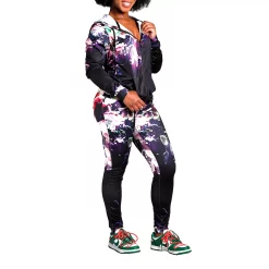 Poetic Justice Women's Active Tricot Full Zip Hoodies Floral Print -Women's Pokkori Clothing 6136943 ALT3