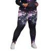 Poetic Justice Plus Size Curvy Women's Active Floral Print Poly Tricot Leggings 2 Poetic Justice Plus Size Curvy Women's Active Floral Print Poly Tricot Leggings -Women's Pokkori Clothing 6136967