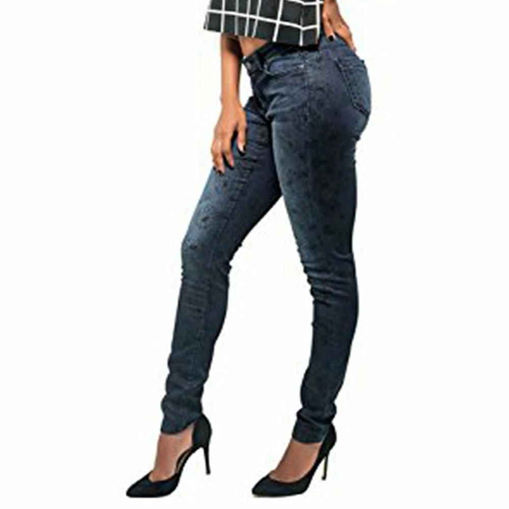 Poetic Justice Women's Curvy Fit Stretch Denim Blasted Daisy Printed Skinny Jeans 5 Poetic Justice Women's Curvy Fit Stretch Denim Blasted Daisy Printed Skinny Jeans - Image 3