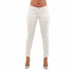 Poetic Justice Women's Curvy Fit Stretch Denim Light Destroyed Skinny Jeans