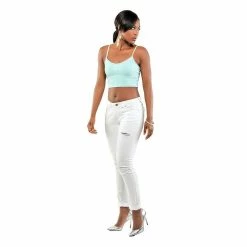 Poetic Justice Women's Curvy Fit Stretch Denim Light Destroyed Skinny Jeans -Women's Pokkori Clothing 6137838 ALT3