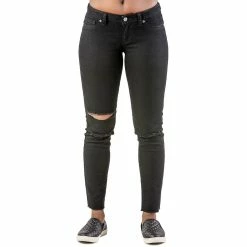 Poetic Justice Women's Curvy Fit Raw Edge Destroyed Cropped Ankle Jeans