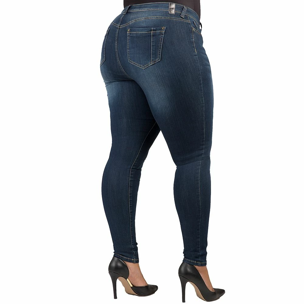 Poetic Justice Plus Size Women's Curvy Fit Medium Whiskering Blasted Skinny Jeans 4 Poetic Justice Plus Size Women's Curvy Fit Medium Whiskering Blasted Skinny Jeans - Image 2