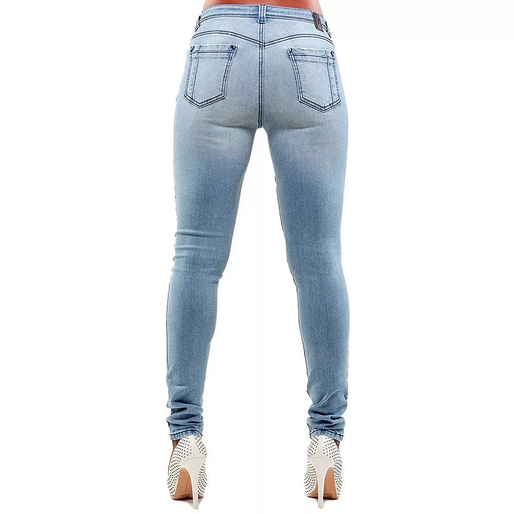 Poetic Justice Women's Curvy Fit Light Stretch Denim Destroyed Skinny Jeans 4 Poetic Justice Women's Curvy Fit Light Stretch Denim Destroyed Skinny Jeans - Image 2