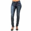 Poetic Justice Women's Curvy Fit Stretch Denim Blasted Daisy Printed Skinny Jeans 2 Poetic Justice Women's Curvy Fit Stretch Denim Blasted Daisy Printed Skinny Jeans -Women's Pokkori Clothing 6137843