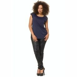 Poetic Justice Women's Curvy Fit Coated Twill Zebra Printed Skinny Jeans -Women's Pokkori Clothing 6137851 ALT3