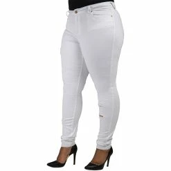Poetic Justice Plus Size Women's Curvy Fit Denim Light Destroyed Jeans -Women's Pokkori Clothing 6137852 ALT2